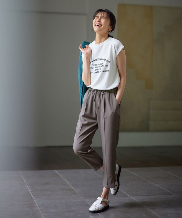 ANY 【UVケア/接触冷感/ウエストゴム】イージーケア美脚パンツⅡ モカ