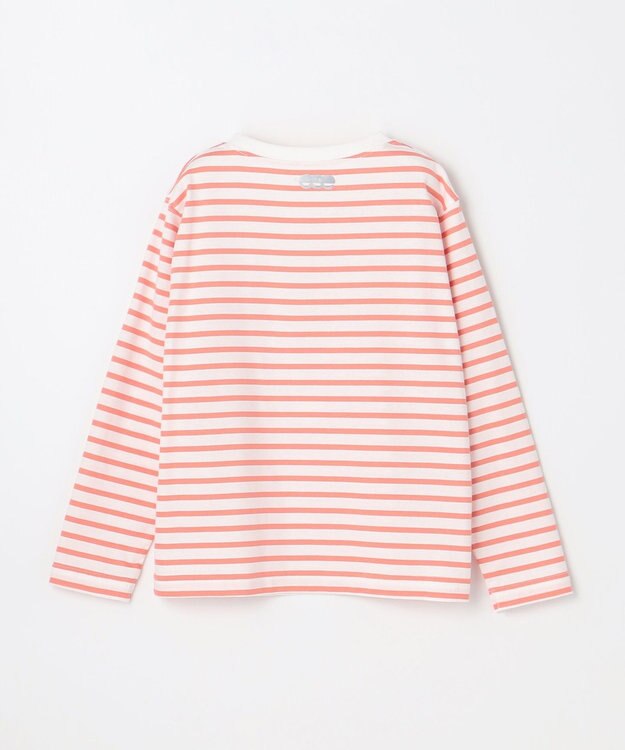 ANY KIDS 【ke ke ke】GOOD MORNING 長袖ボーダーＴシャツ コーラルピンク×ホワイトボーダー