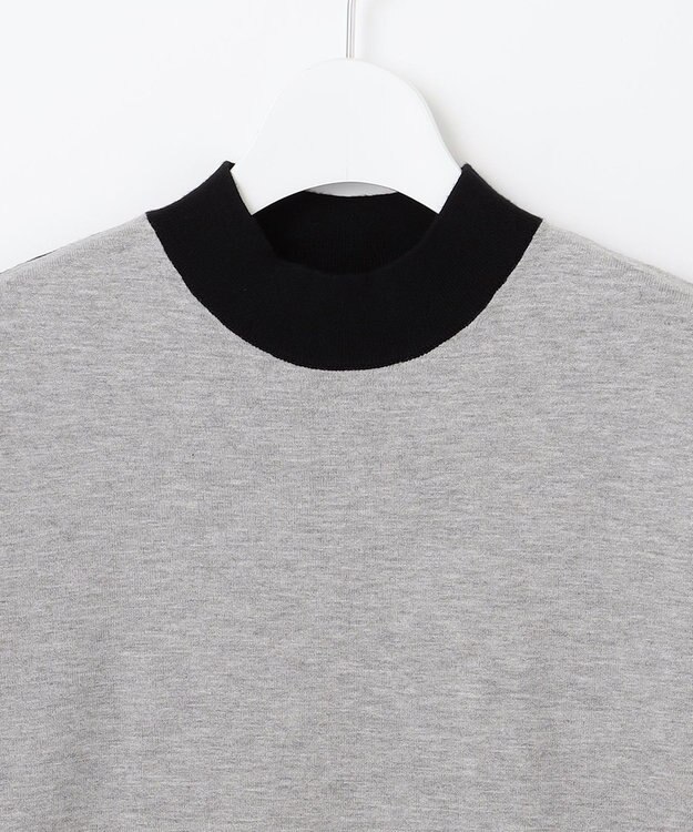 23区GOLF 【WOMEN】レーヨンストレッチカラーブロックニット ライトグレー系