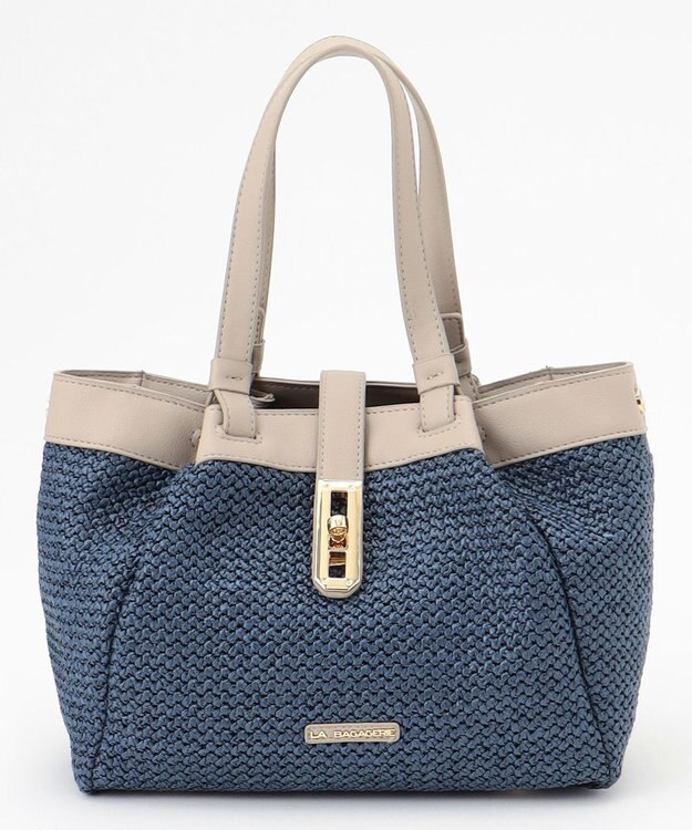 LA BAGAGERIE かごバッグ風2WAYトート ネイビー