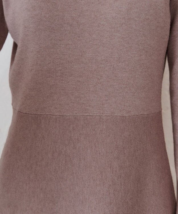 Tiaclasse 【選べる着丈・洗える】 ニットワンピース 膝丈：モカ