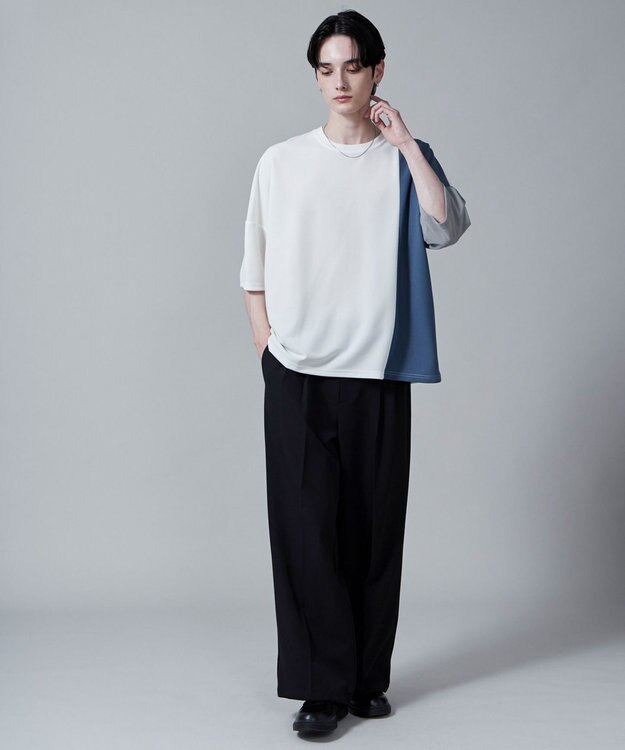 WEGO カラーブロックT（S） ホワイト