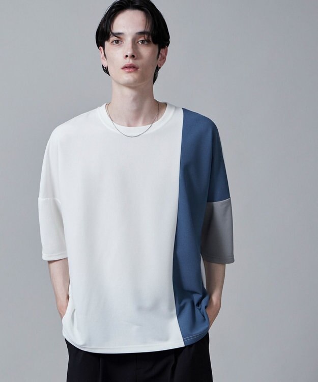 WEGO カラーブロックT（S） ホワイト