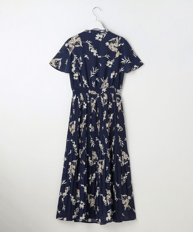 ANY SIS シアーパターン ワンピース ネイビー花柄