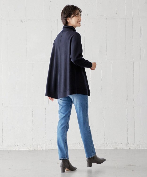 J.PRESS LADIES S 【WEB限定カラーあり・洗える】EASY WOOL チュニック ニット ネイビー系