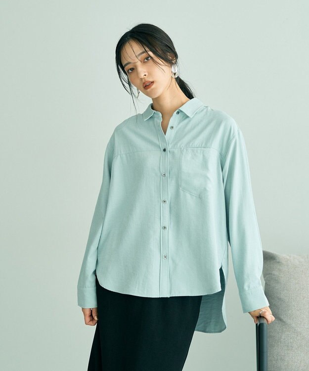 YECCA VECCA ピーチ起毛シャツ Mint Green