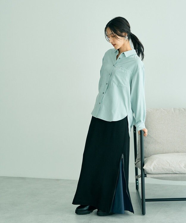 YECCA VECCA ピーチ起毛シャツ Mint Green