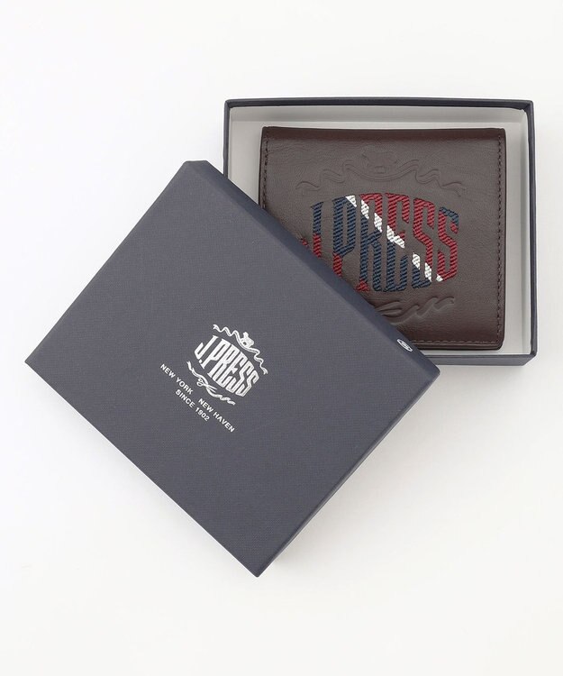 J.PRESS MEN 【MORPHO×J.PRESS】オーセンティックレジメンタル コンパクト札入 ダークブラウン系