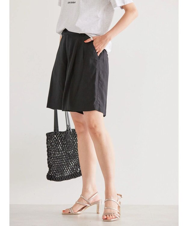 AMERICAN HOLIC リネンブレンドショートパンツ Black