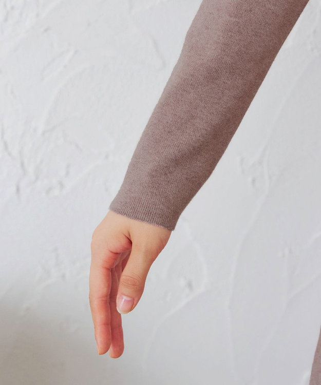 Tiaclasse 【選べる着丈・洗える】 ニットワンピース 膝丈：モカ