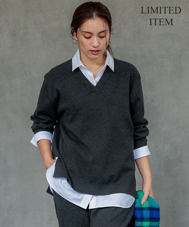 23区 L 【Lサイズ限定】ヴィスコースストレッチ Ｖネック ニット