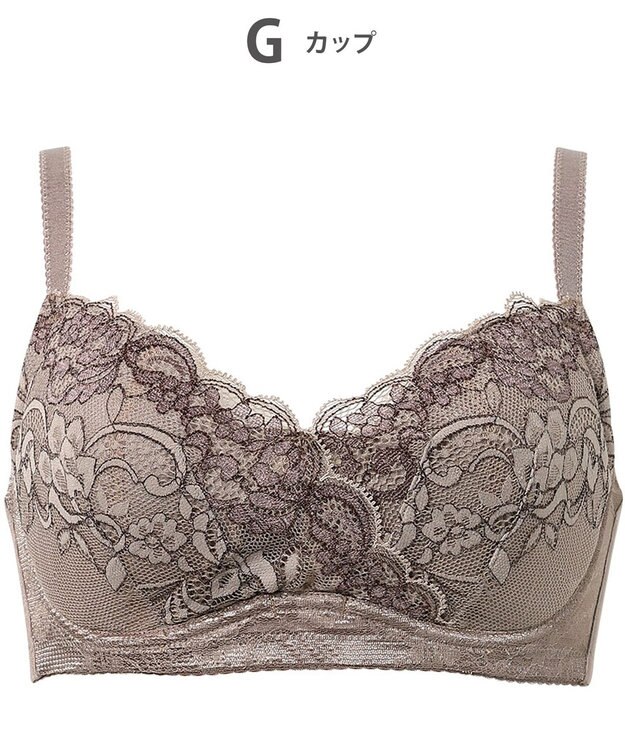 Wing ブラジャー コンパクトにバストメイク 高さをおさえる 【小さく見せるブラ】 Gカップまで対応 大きいサイズ ブラ KB6100 ウイング／ワコール ブラウン