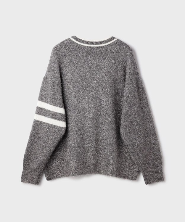 GRACE CONTINENTAL グリッターニットカーディガン グレー