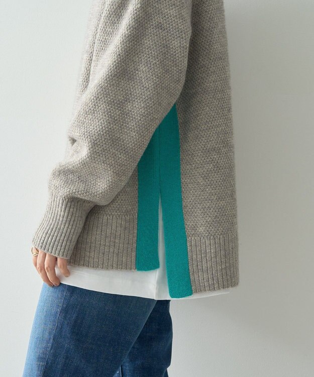 AMERICAN HOLIC 配色ニットポコポコプルオーバー Gray Mixture