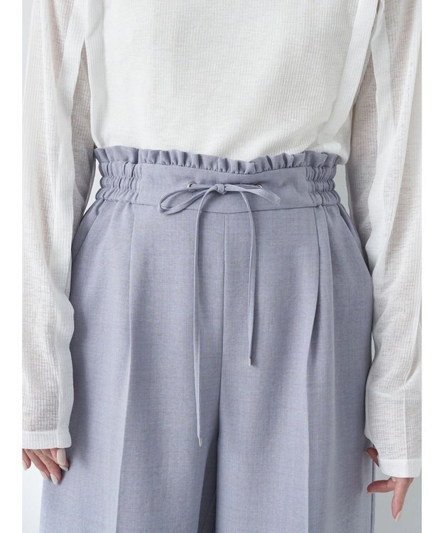 earth music&ecology リネンライクワイドパンツ Grayish Blue