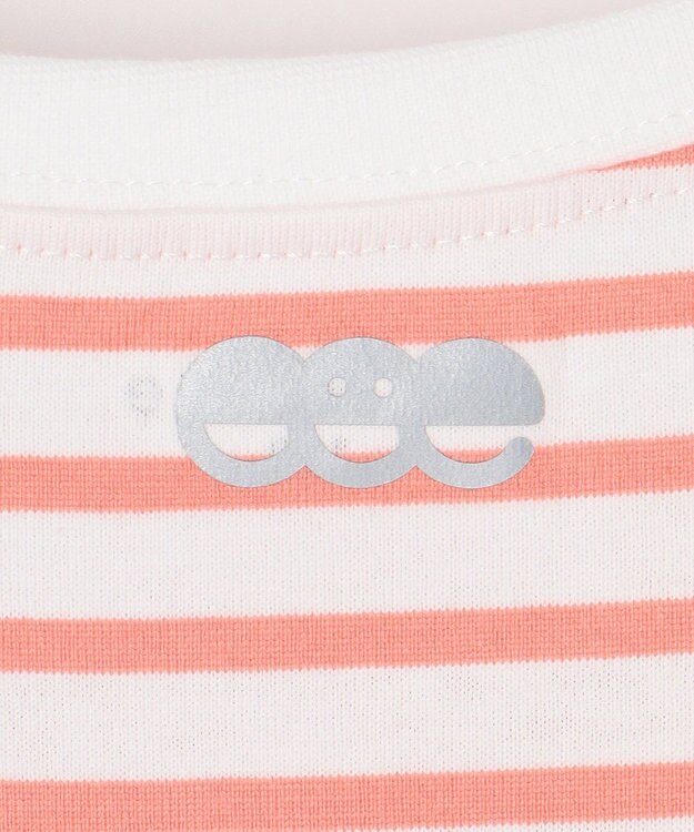 ANY KIDS 【ke ke ke】GOOD MORNING 長袖ボーダーＴシャツ コーラルピンク×ホワイトボーダー