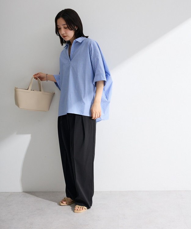 Green Parks ＵＶカットスキッパー半袖シャツ Stripe