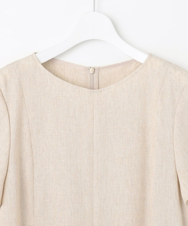 自由区 【カタログ掲載・接触冷感・UVカット・洗える】リネンミックスツィル ワンピース サンド