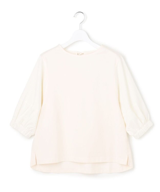 J.PRESS YORK STREET 【WOMEN】ファブリックスリーブ プルオーバー ホワイト系