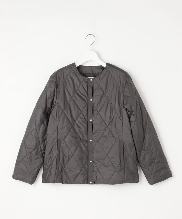 J.PRESS LADIES 【洗える】高密度タフタ キルティング ショート コート グレー系