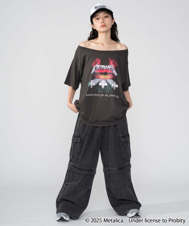 WEGO 別注MetallicaオフショルビッグT 柄2