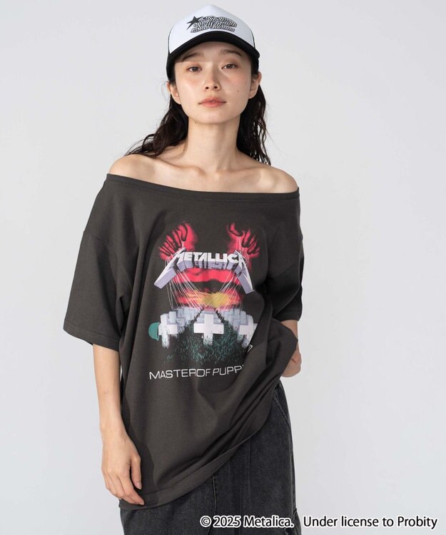 WEGO 別注MetallicaオフショルビッグT 柄2