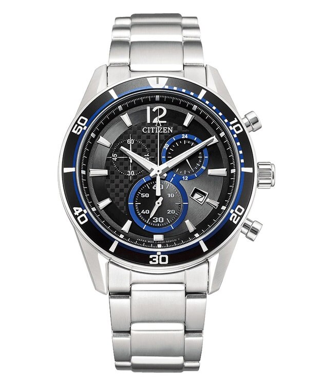 CITIZEN 【簡単バンド調整】 光発電エコ・ドライブ 日付 防水 オンオフ使える ブラック