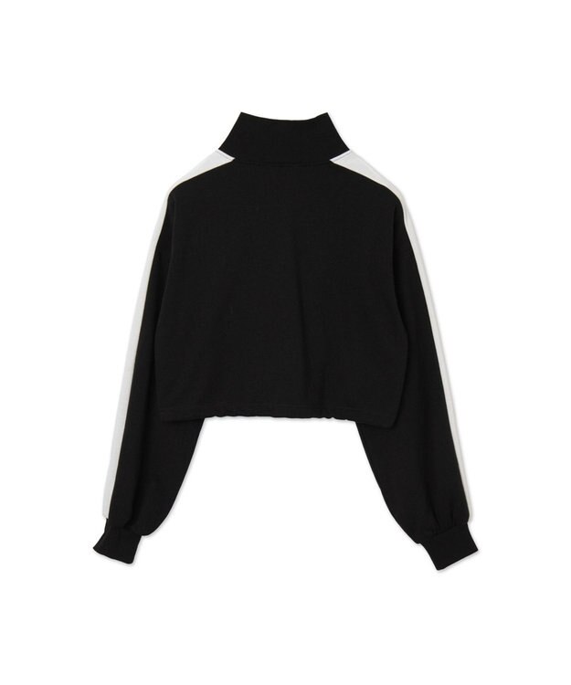 WEGO 刺繍ハーフジップショートスウェット ブラック