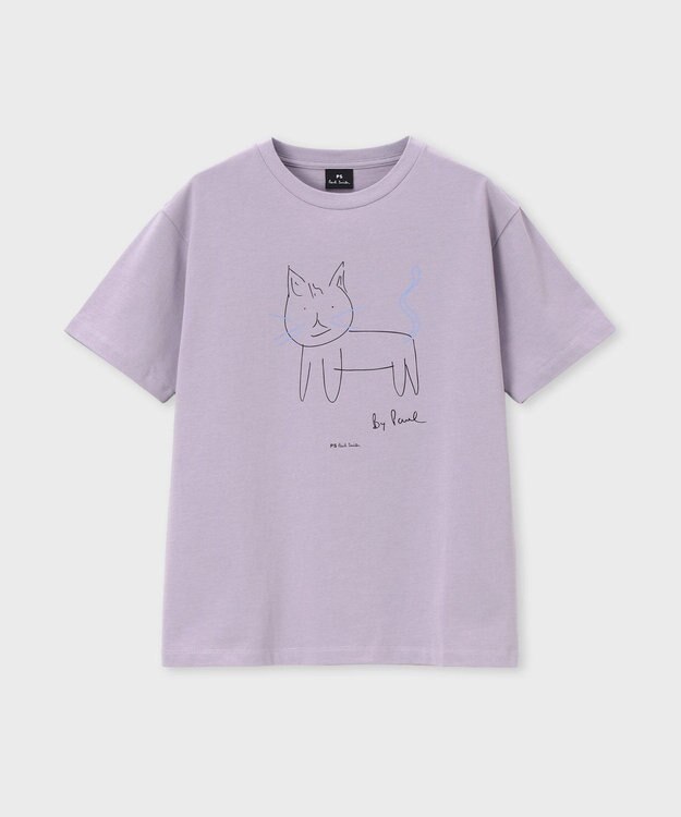 Paul Smith Drawn by Paul Cat Tシャツ ライラック