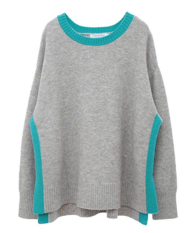 AMERICAN HOLIC 配色ニットポコポコプルオーバー Gray Mixture