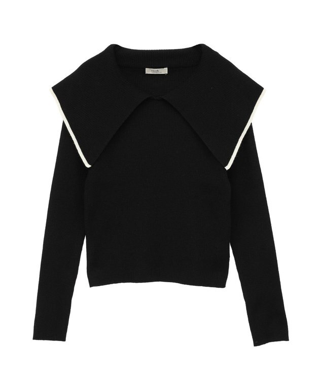 earth music&ecology ビックカラーオフショルニットプルオーバー Black