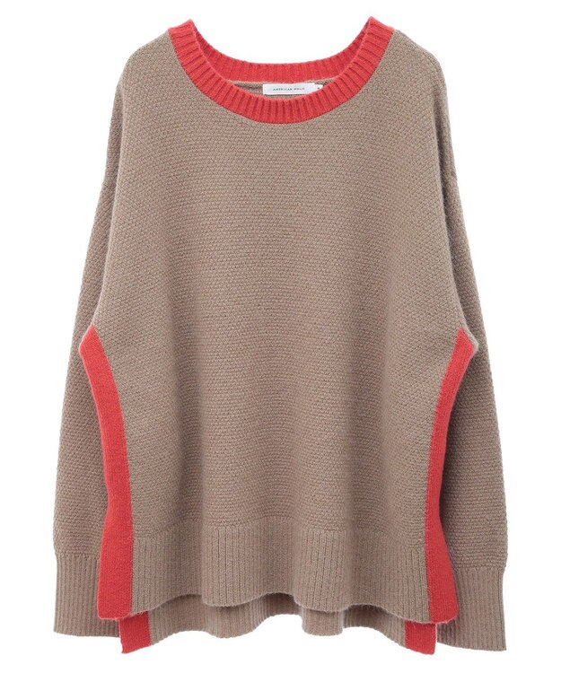 AMERICAN HOLIC 配色ニットポコポコプルオーバー Mocha