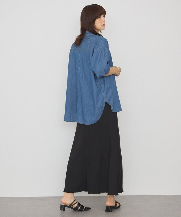 AMERICAN HOLIC Ｗポケット半袖デニムシャツ Indigo