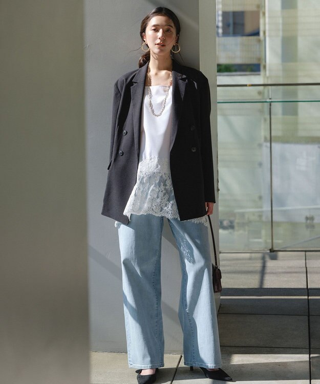 UNFILO レースヘム キャミソール オフ