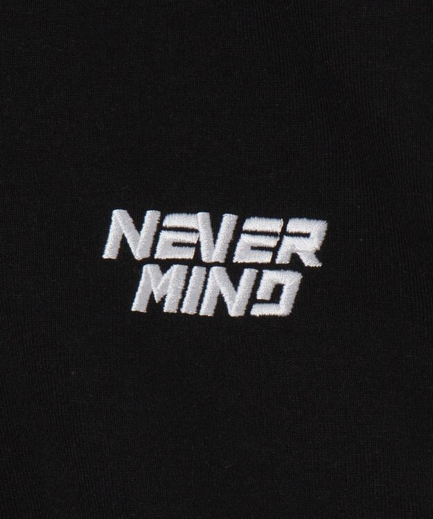 WEGO 刺繍ハーフジップショートスウェット ブラック