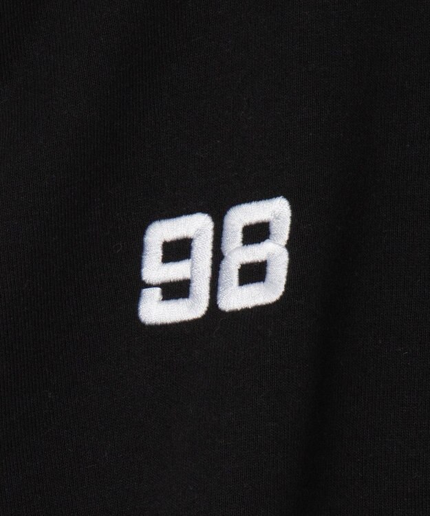 WEGO 刺繍ハーフジップショートスウェット ブラック