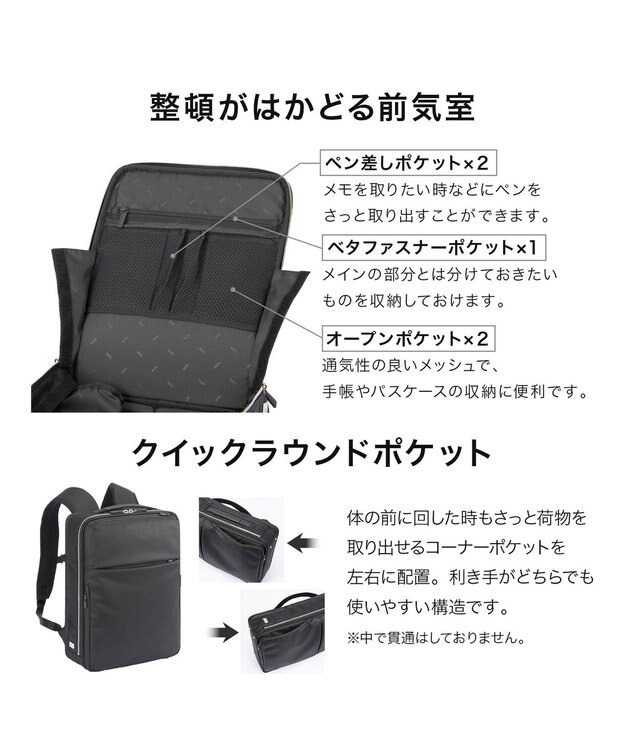 ACE BAGS & LUGGAGE ace. ガジェタブルR 10th ビジネスリュック  A4サイズ 14インチPC収納 68961 エース ブラック