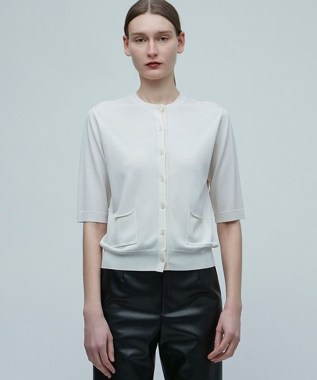 BEIGE， VALOIS / 半袖カーディガン Ecru