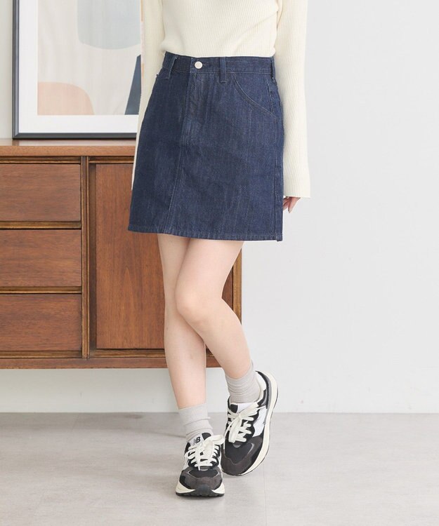 earth music&ecology Ｌｅｅ×ｅ．ｍ．ａ．ｅデニムミニスカート One Wash