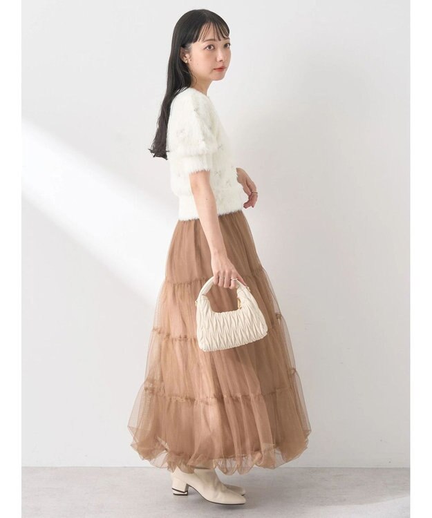 earth music&ecology チュールバルーンスカート Camel