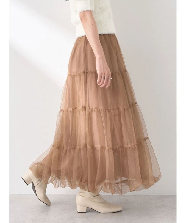 earth music&ecology チュールバルーンスカート Camel