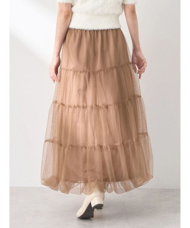 earth music&ecology チュールバルーンスカート Camel