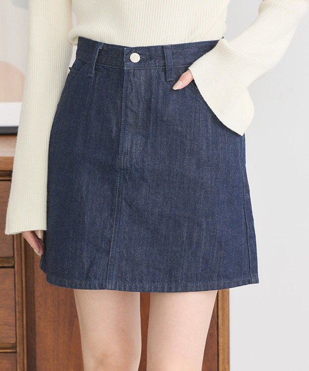 earth music&ecology Ｌｅｅ×ｅ．ｍ．ａ．ｅデニムミニスカート One Wash