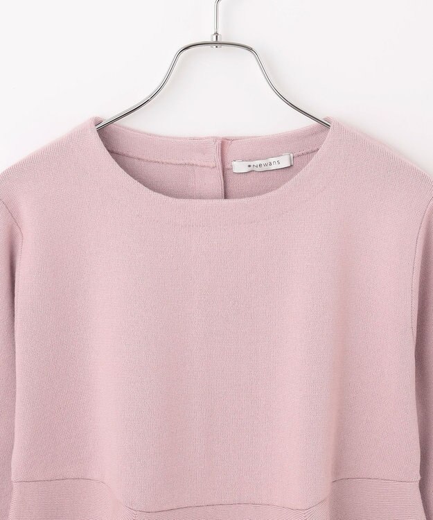 #Newans 【洗える】フォルムペプラムチュニックニット ピンク