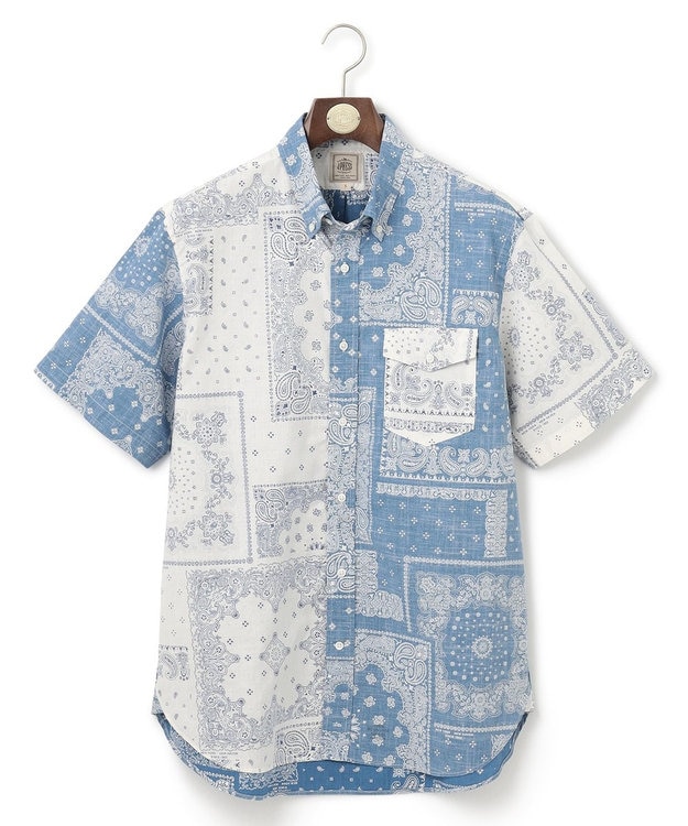 J.PRESS MEN ペイズリーバンダナプリント クレイジーパターンシャツ ダルブルー系9