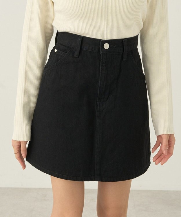 earth music&ecology Ｌｅｅ×ｅ．ｍ．ａ．ｅデニムミニスカート Black