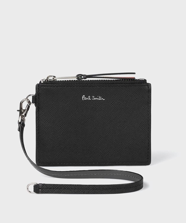 Paul Smith アーティストストライププラー ストラップ付きコインケース ブラック