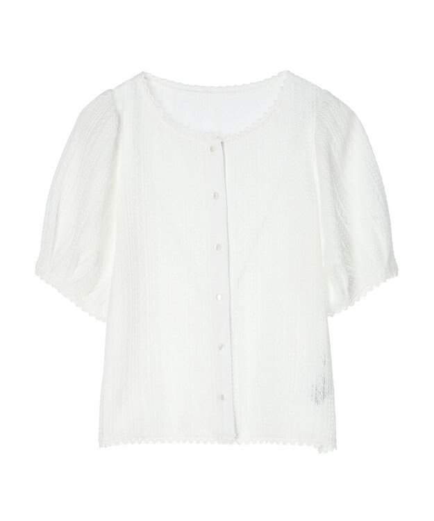 earth music&ecology コンパクトレースカーディガン White