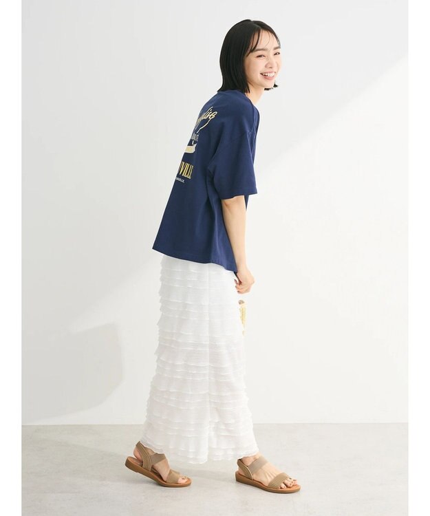 Green Parks 両面ロゴレトロボックスＴシャツ Navy