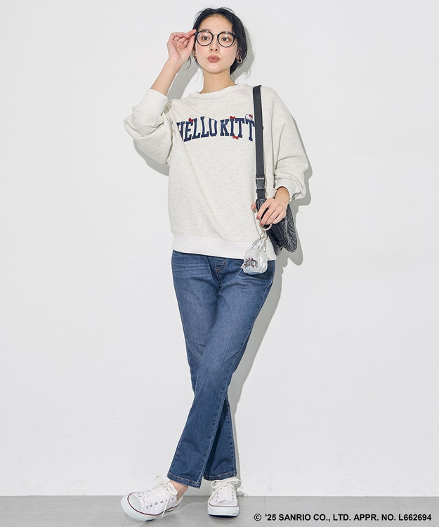 ANY 【ハローキティ×ANY】ロゴスウェット ライトグレー